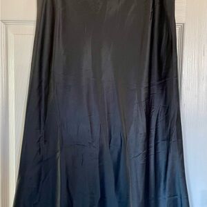 Quince Classic Black Silk A-Line Skirt
